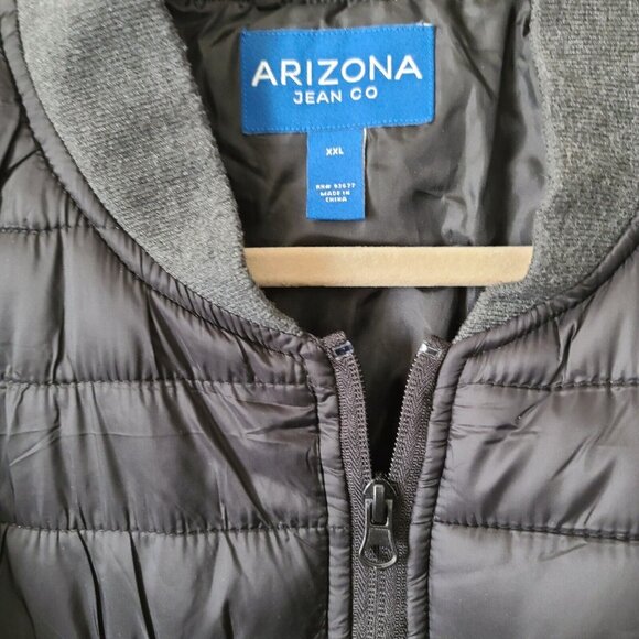 Arizona Jean Co Quilted Bomber Puffer Jacket Coat Mens Size XXL Black Zip NWT - Picture 4 of 7